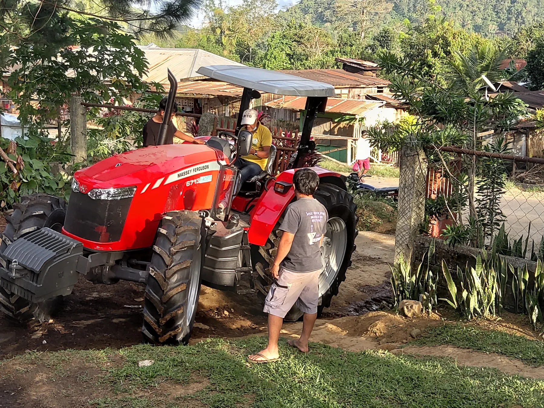 BMMPC red agricultural tractor being prepared for use