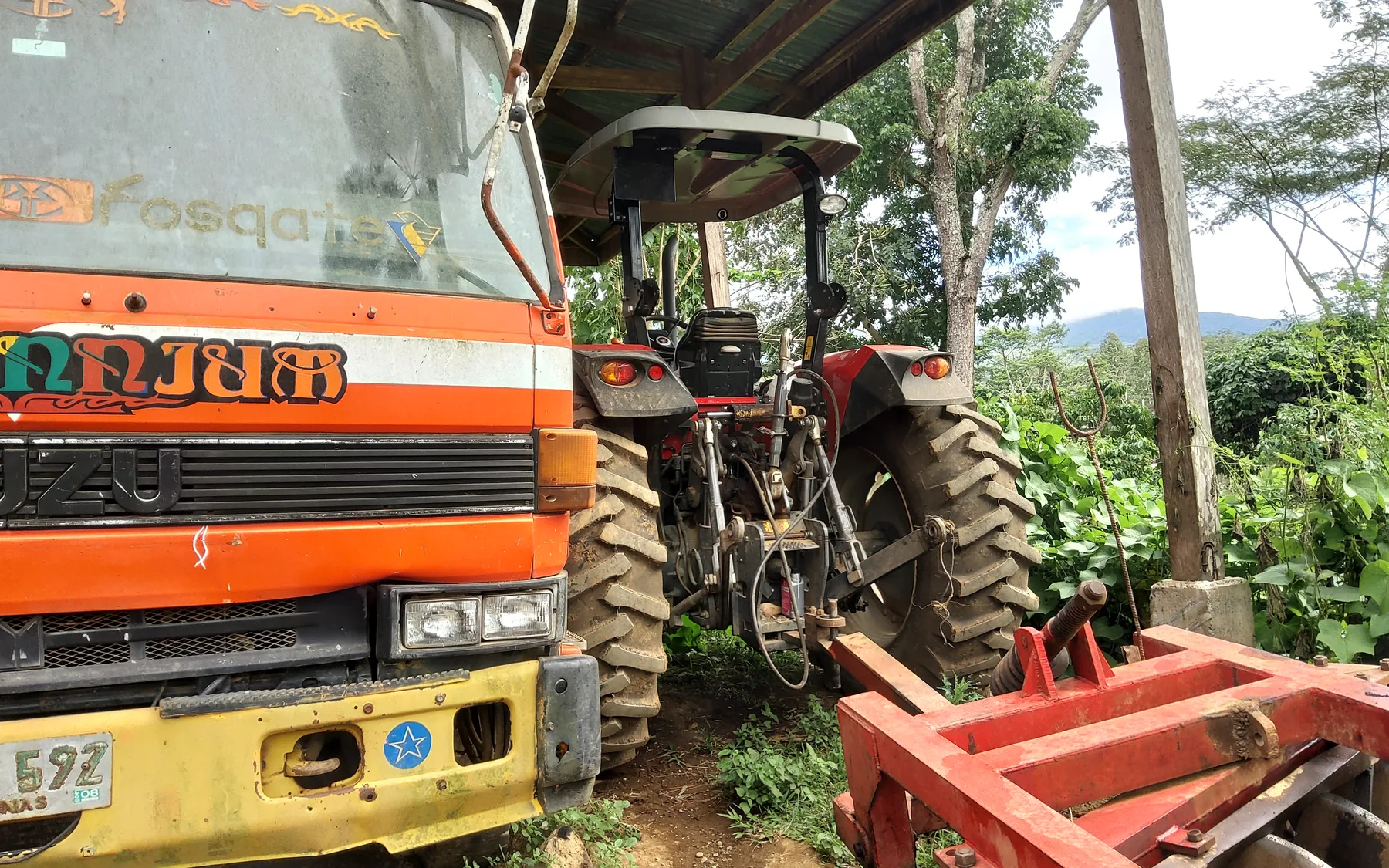 BMMPC truck and farm tractor with agricultural attachment