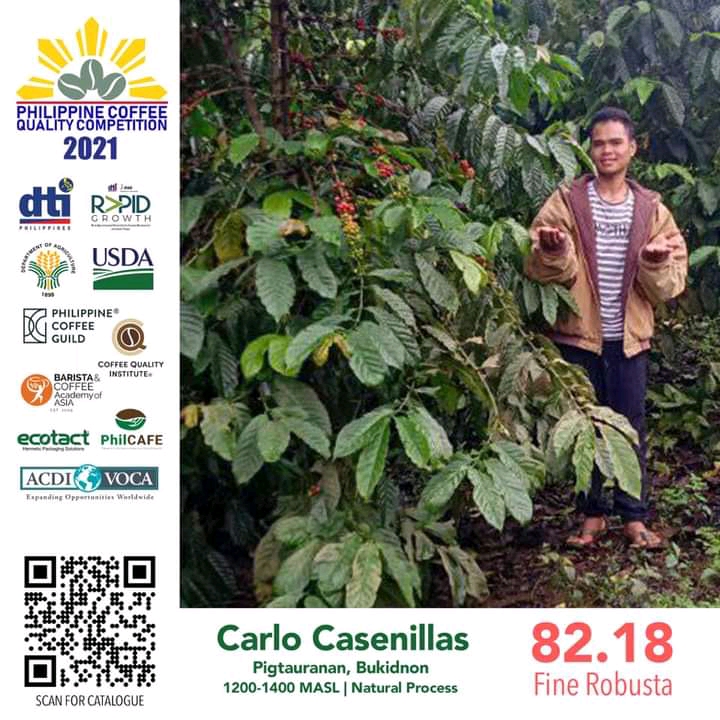 Carlo Casenillas, BMMPC coffee farmer recognized at the 2021 Philippine Coffee Quality Competition