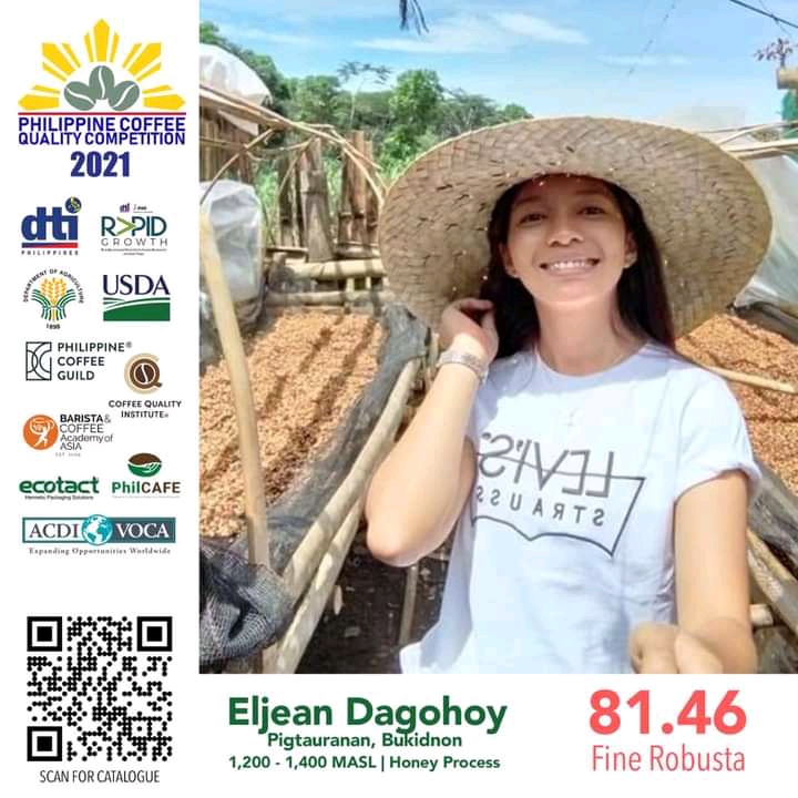Eljean Dagohoy, BMMPC coffee farmer recognized at the 2021 Philippine Coffee Quality Competition
